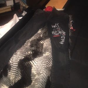 Zara distressed black jeans.